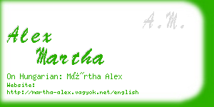 alex martha business card